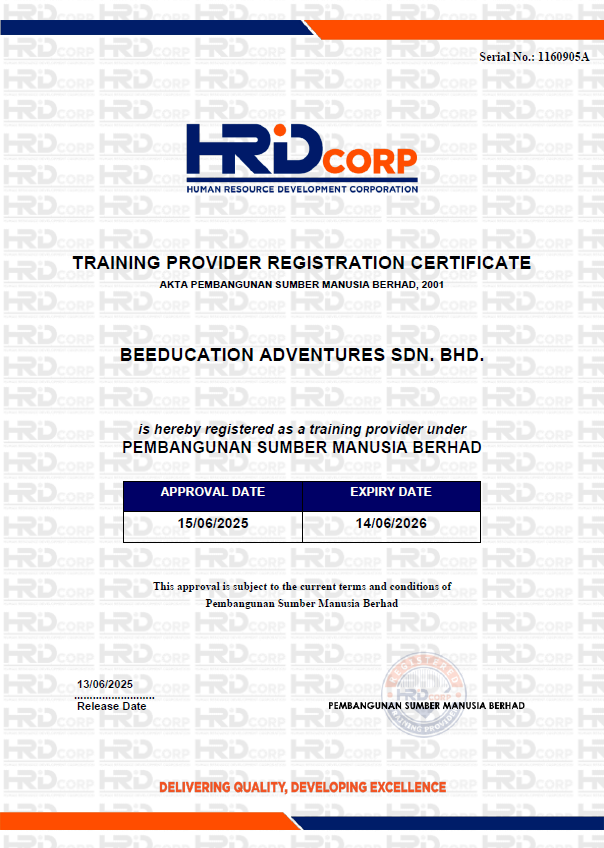 Program Hrdcorp HRDCorp Claimable Program with BeED Travels